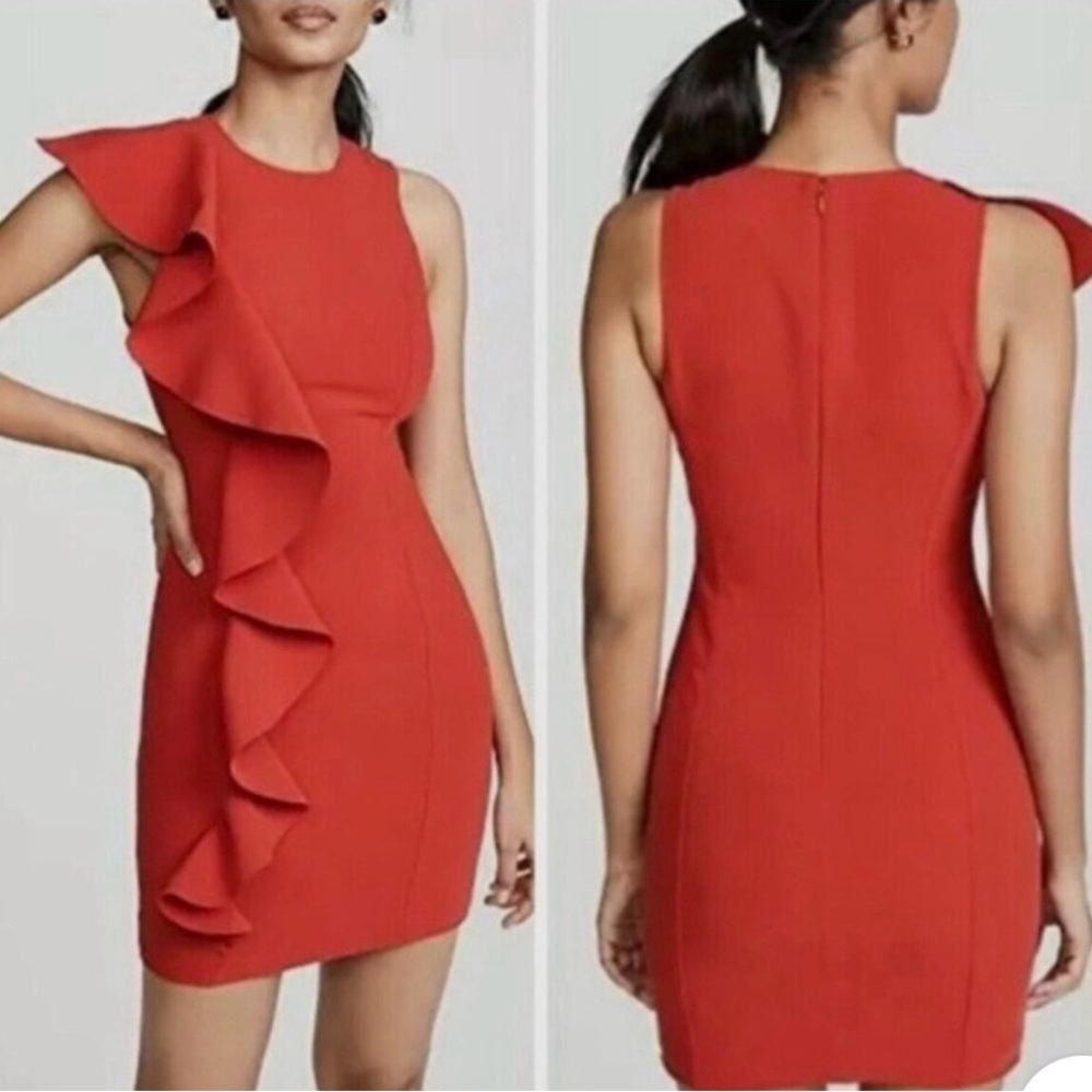 Cinq á Sept Red Ruffle Dress
